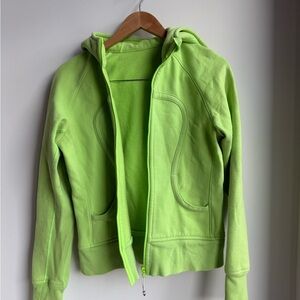 Lulelemon Lime Green Scuba Zip-Up Hoodie Size 8